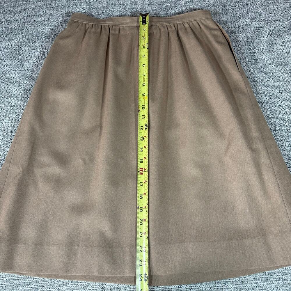 Pendleton Wool Skirt Pleated Tan USA Virgin Wool Size 14 - Picture 5 of 7